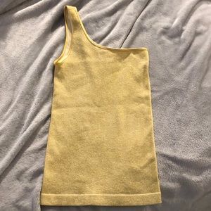 Gold One Shoulder Top